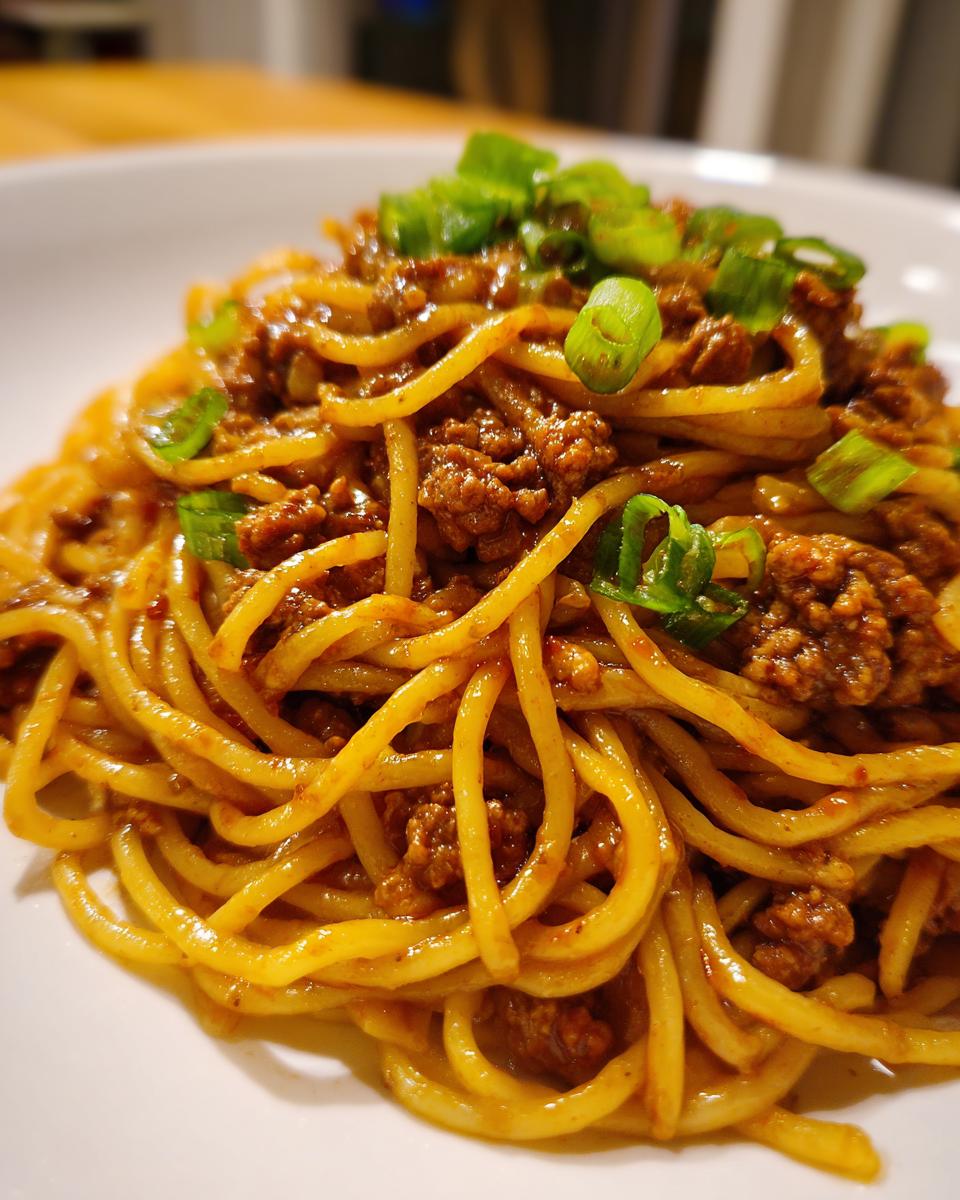 Mongolian Ground Beef Noodles - detail 2