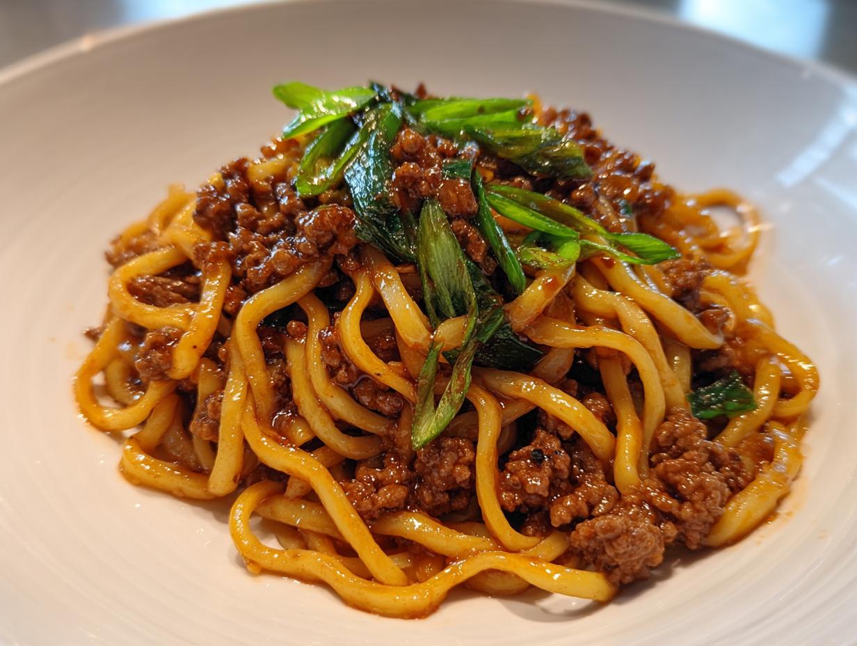 Mongolian Ground Beef Noodles