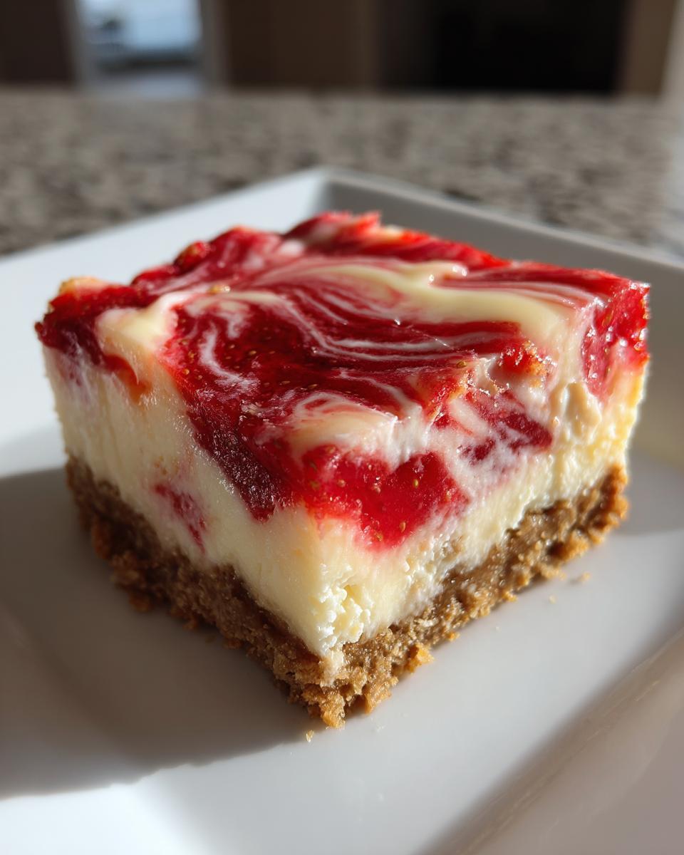 No-Bake Strawberry Cheesecake Bars - detail 2