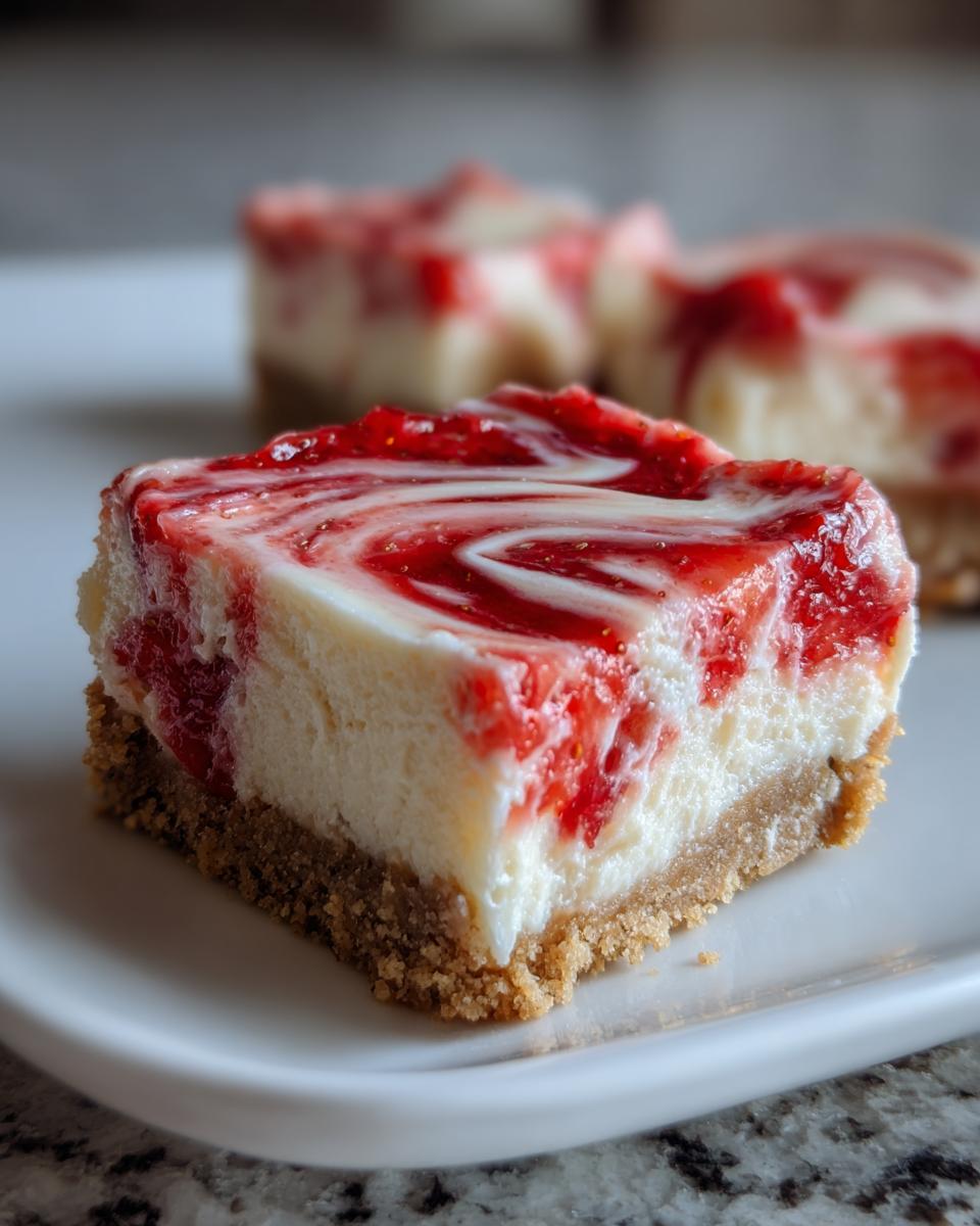 No-Bake Strawberry Cheesecake Bars - detail 3