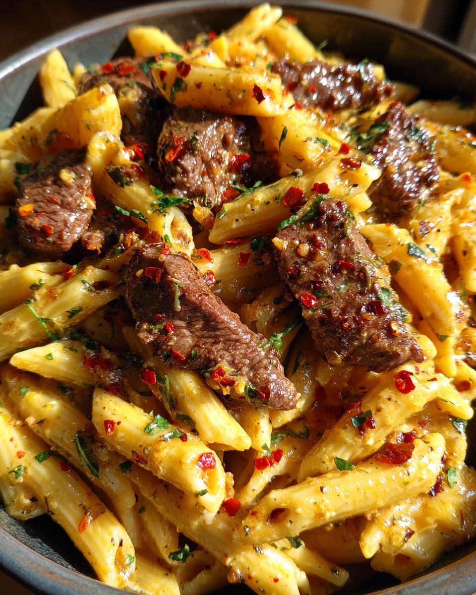 One-Pot Creamy Spicy Garlic Butter Steak & Pasta - detail 1