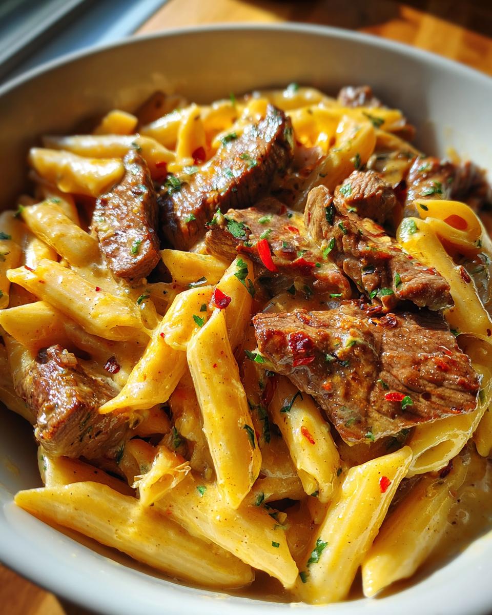 One-Pot Creamy Spicy Garlic Butter Steak & Pasta - detail 2
