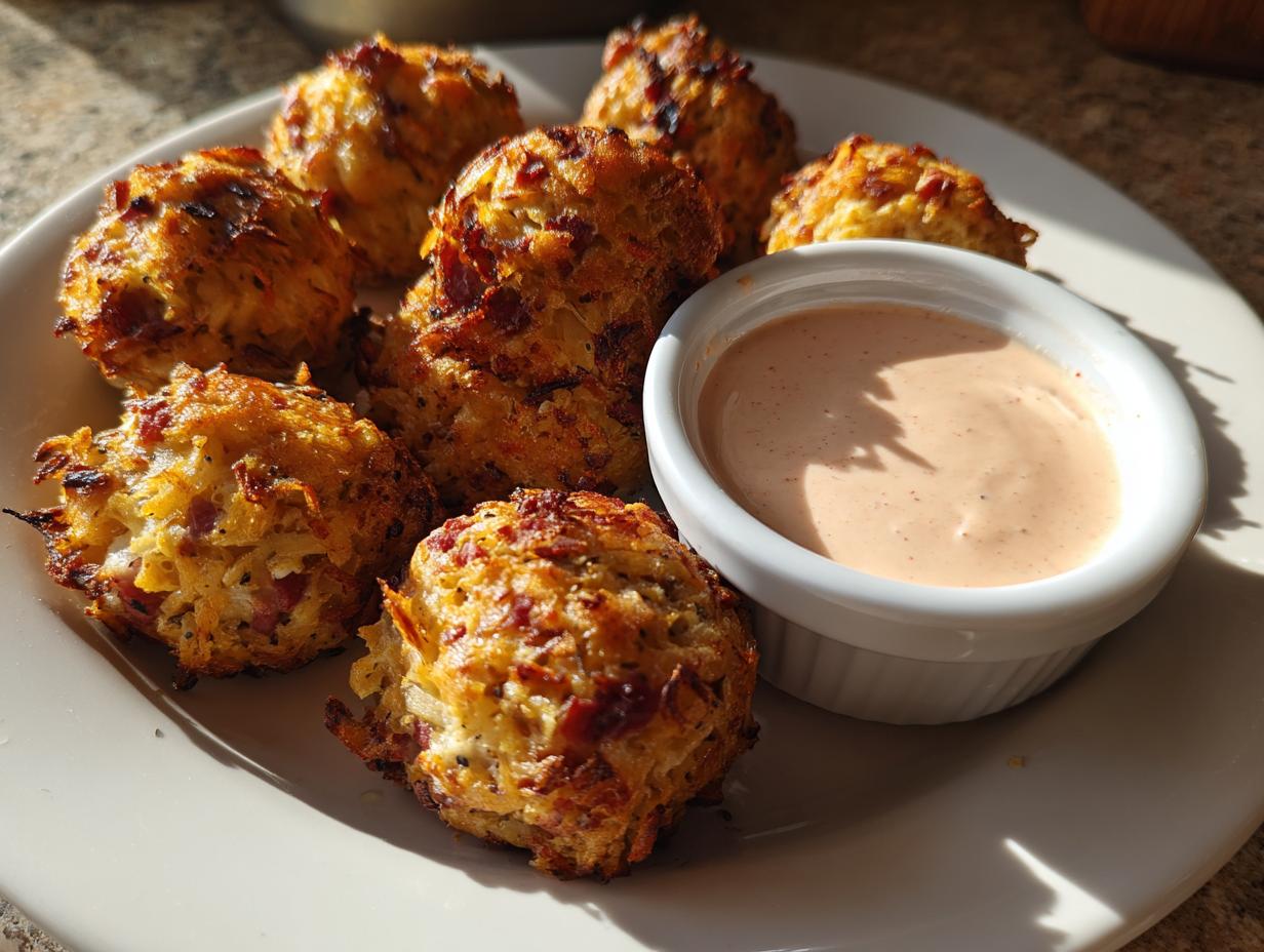 Reuben Balls with Spicy Thousand Island Dipping Sauce