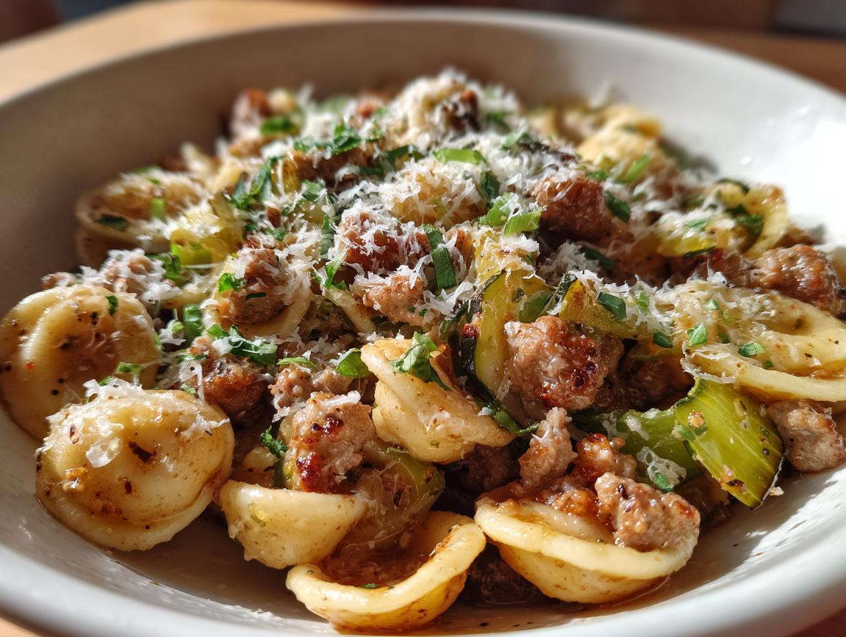 Sausage and Leek Orecchiette