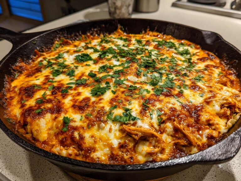 Skillet Chipotle Chicken Enchilada Bake