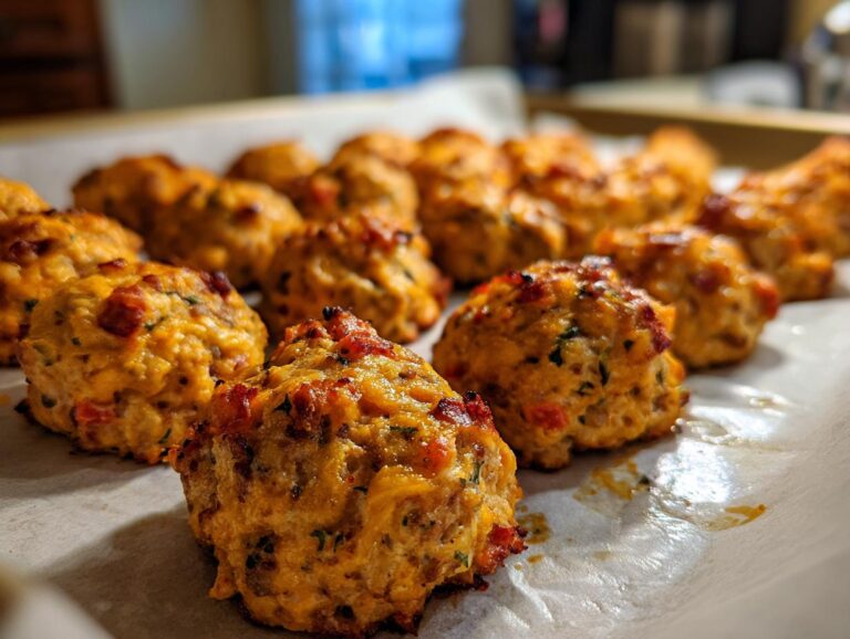 Spicy Rotel Cream Cheese Sausage Balls