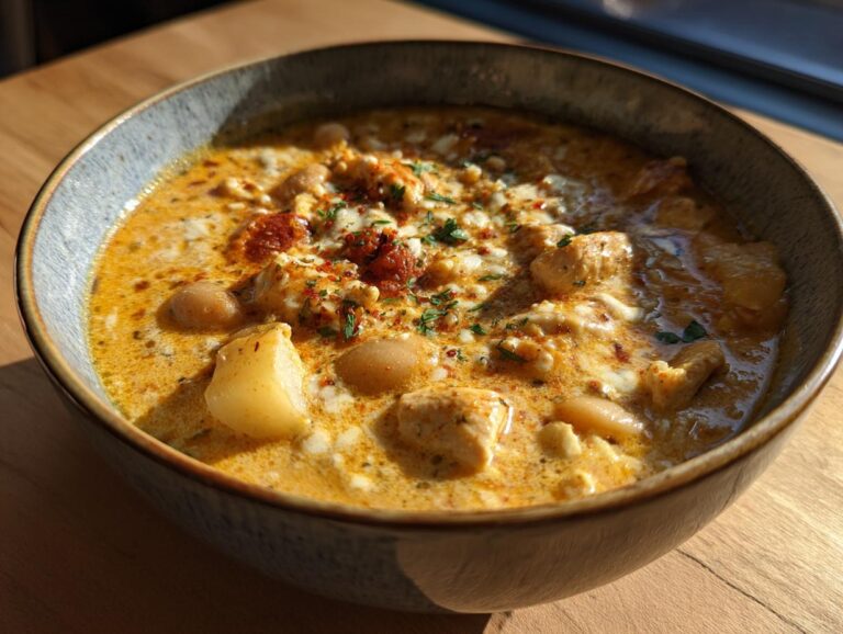 White Cheddar Apple Chicken Chili