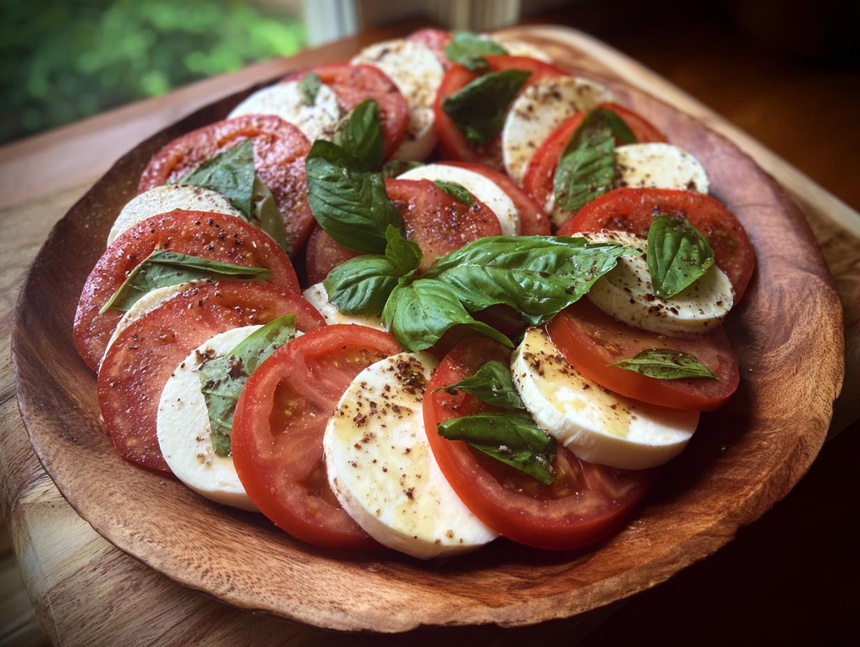 mozzarella tomato basil