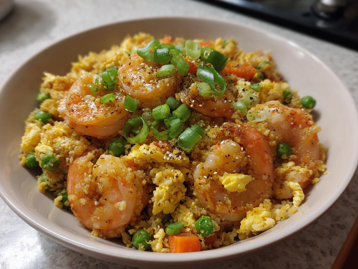 Cauliflower Fried Rice with Shrimp (30 minutes)