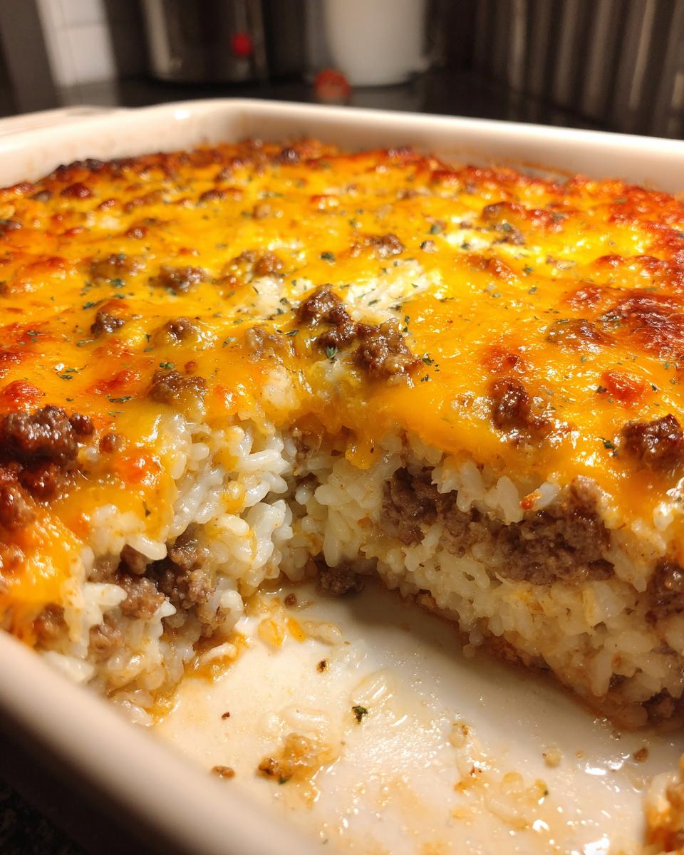 Cheesy Hamburger Rice Casserole - detail 1