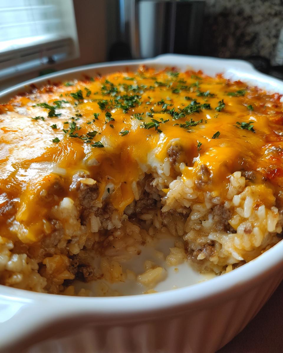 Cheesy Hamburger Rice Casserole - detail 3