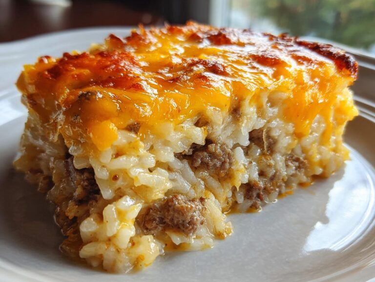 Cheesy Hamburger Rice Casserole