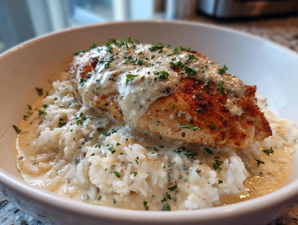 Creamy Creamy Smothered Chicken and Rice Recipe