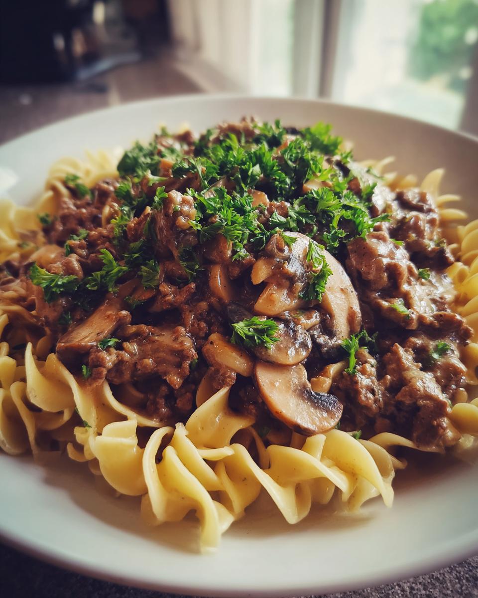 Creamy Ground Beef Stroganoff - detail 1