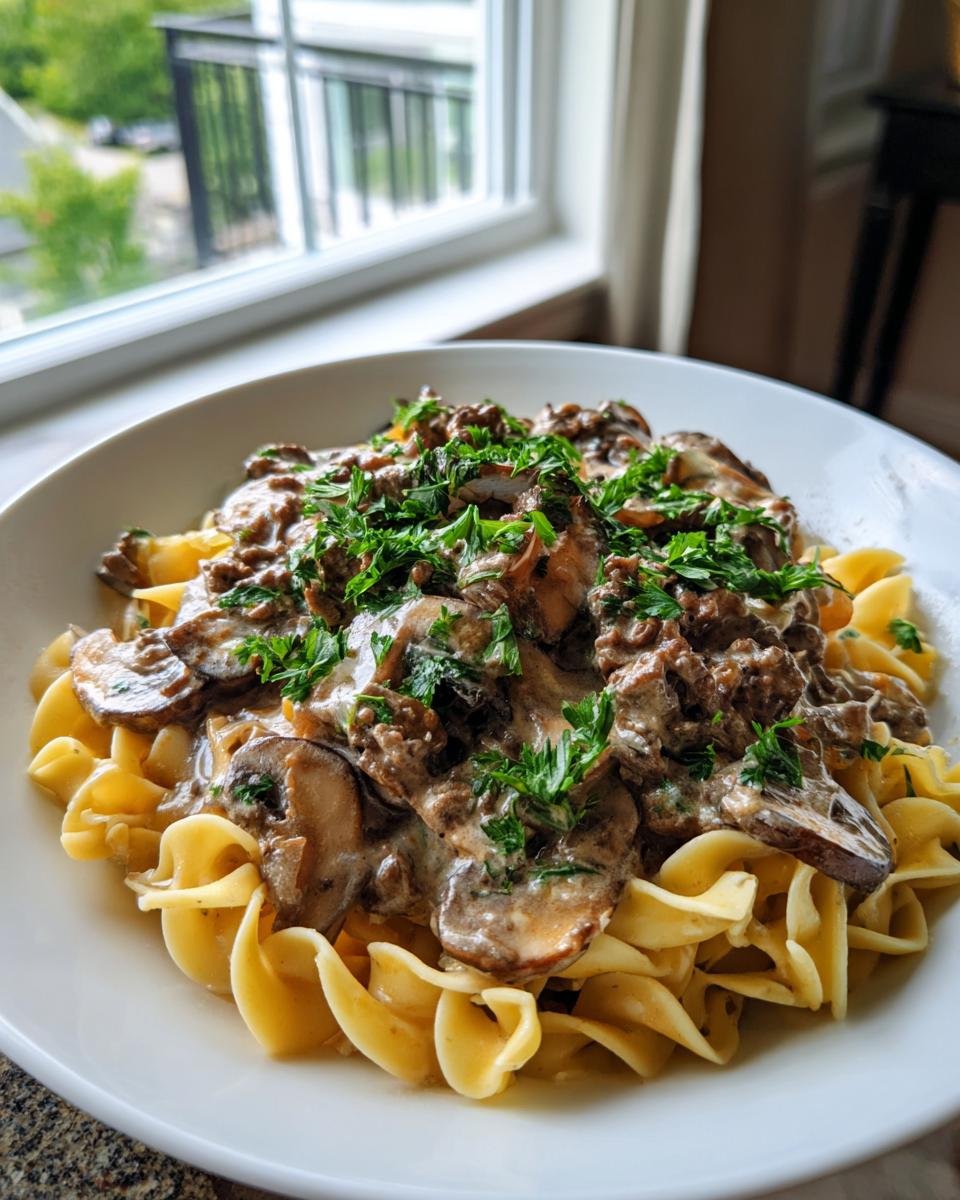 Creamy Ground Beef Stroganoff - detail 2