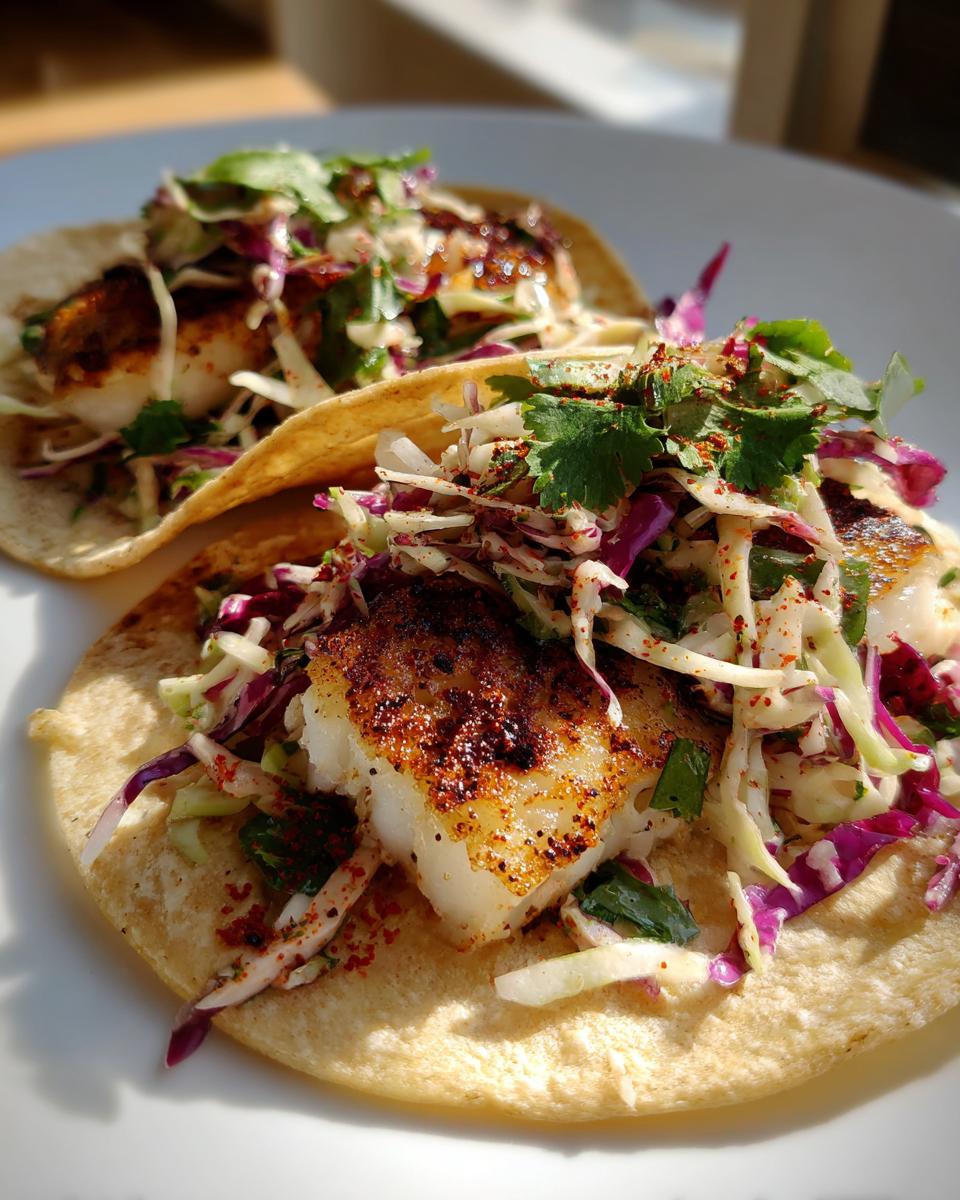 Easy Fish Tacos with Cilantro Lime Slaw - detail 1