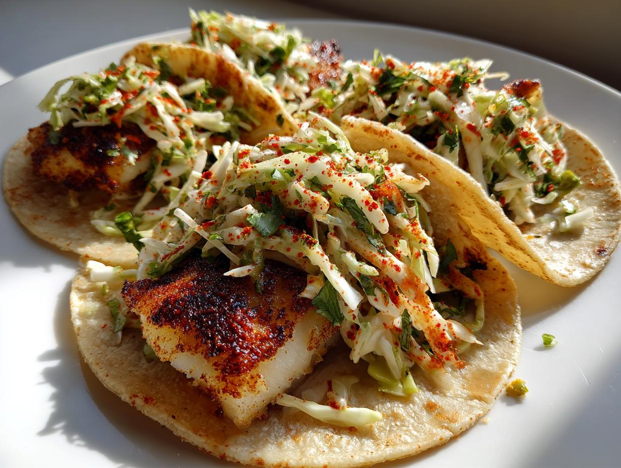 Easy Fish Tacos with Cilantro Lime Slaw