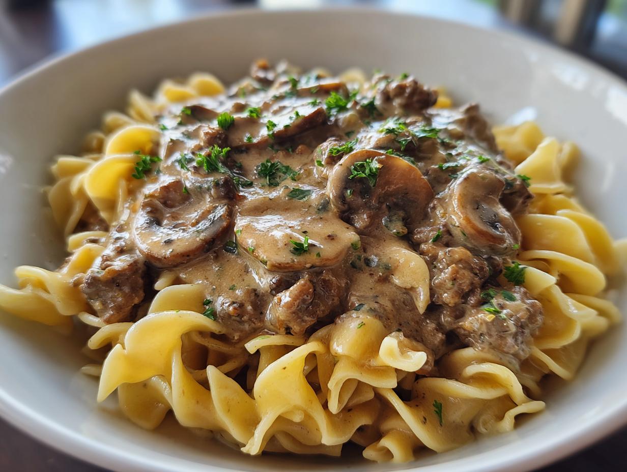 Ground Beef Stroganoff