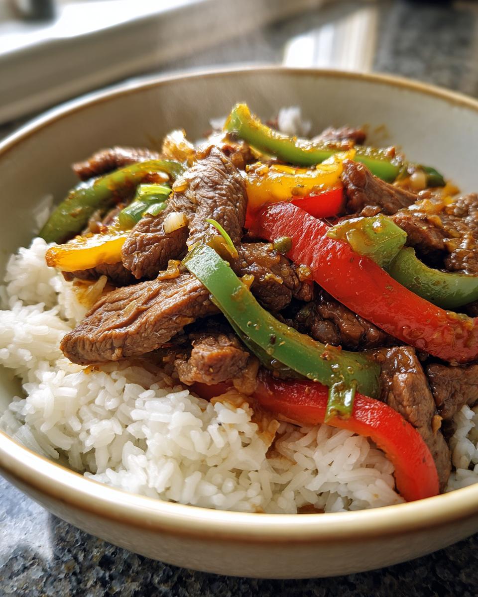 Healthy Beef and Pepper Rice Bowl - detail 4