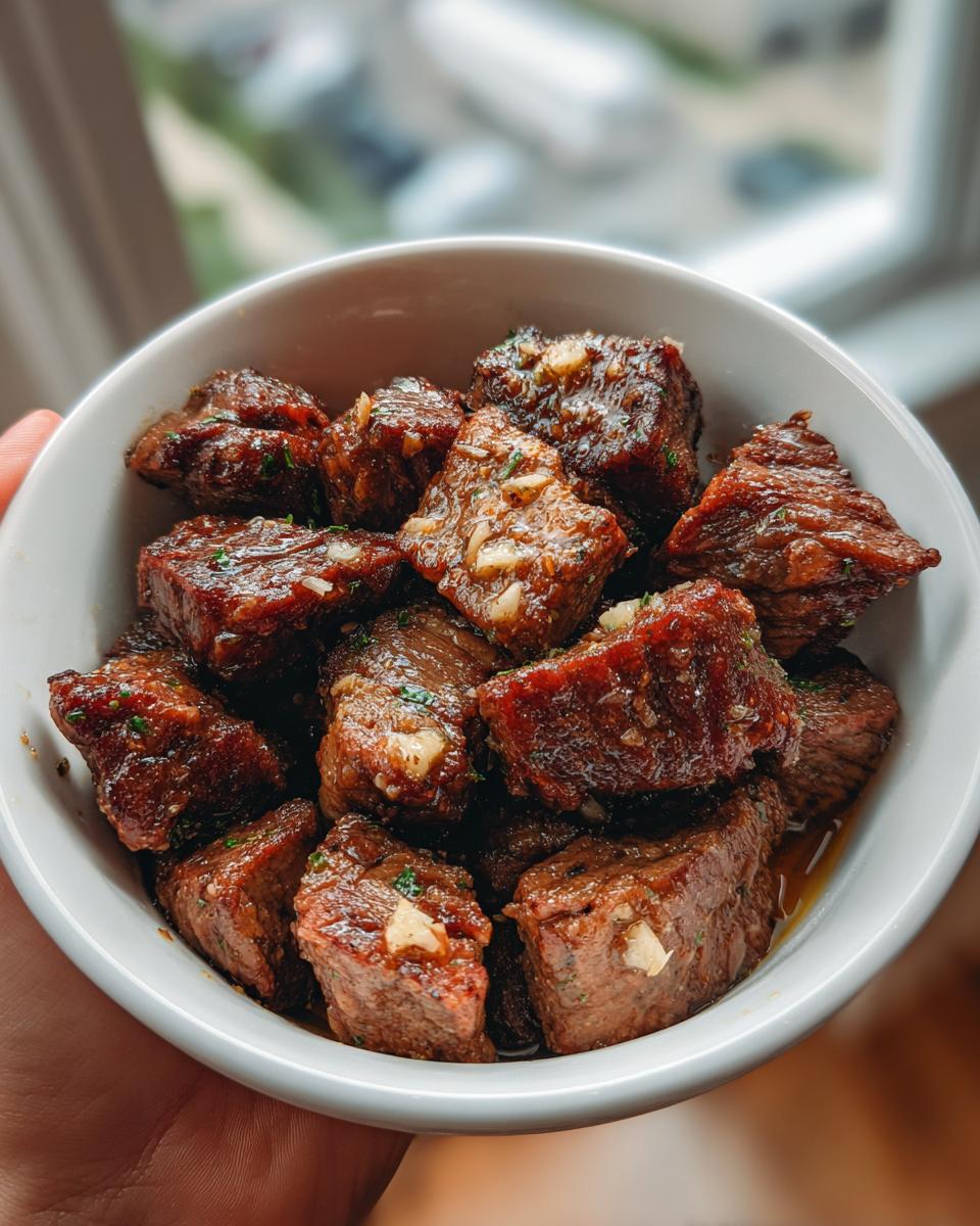 High Protein Slow Cooker Garlic Butter Beef Bites - detail 1