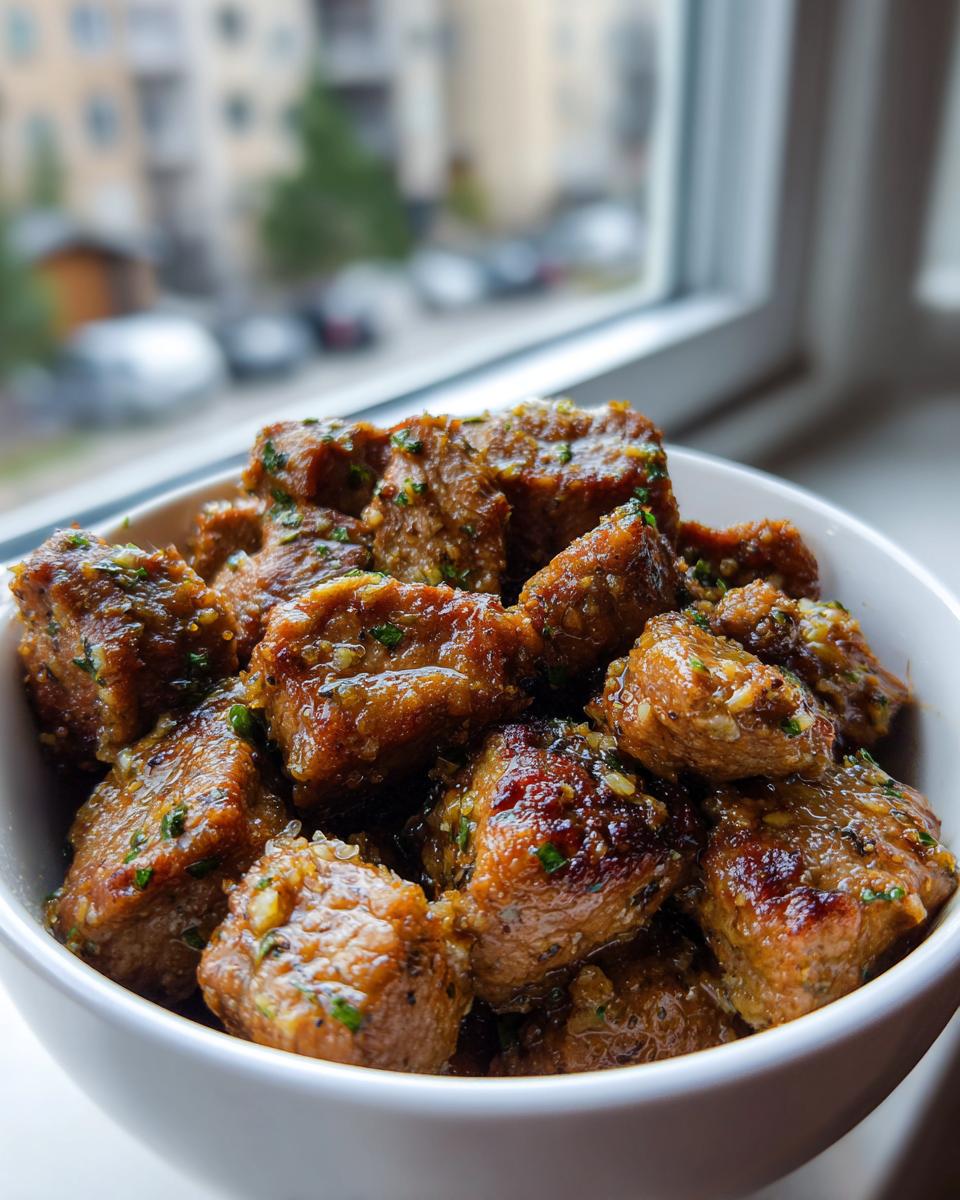 High Protein Slow Cooker Garlic Butter Beef Bites - detail 3
