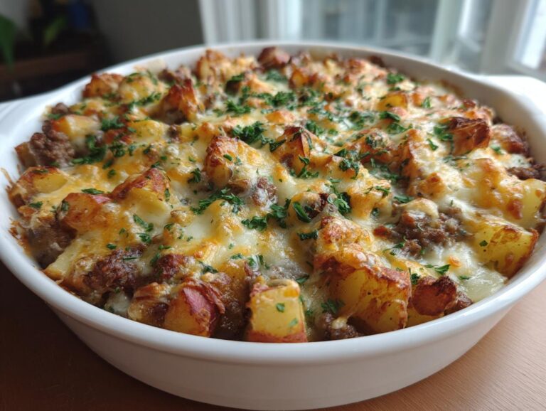 Hobo Casserole with Ground Beef & Potatoes