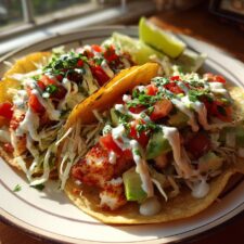 25-Minute Mexican Fish Tacos with Zesty Lime Crema - Irresistible!