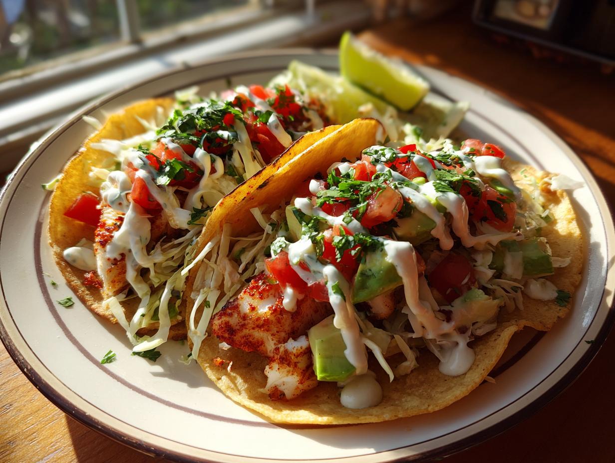 Mexican Fish Tacos with Zesty Lime Crema