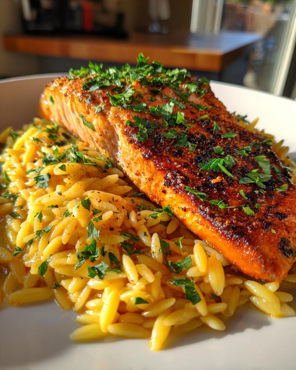 Seared Salmon with Lemon Orzo - detail 2