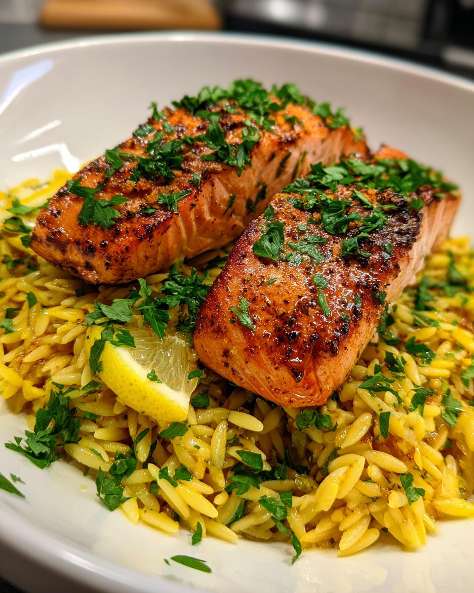 Seared Salmon with Lemon Orzo - detail 3