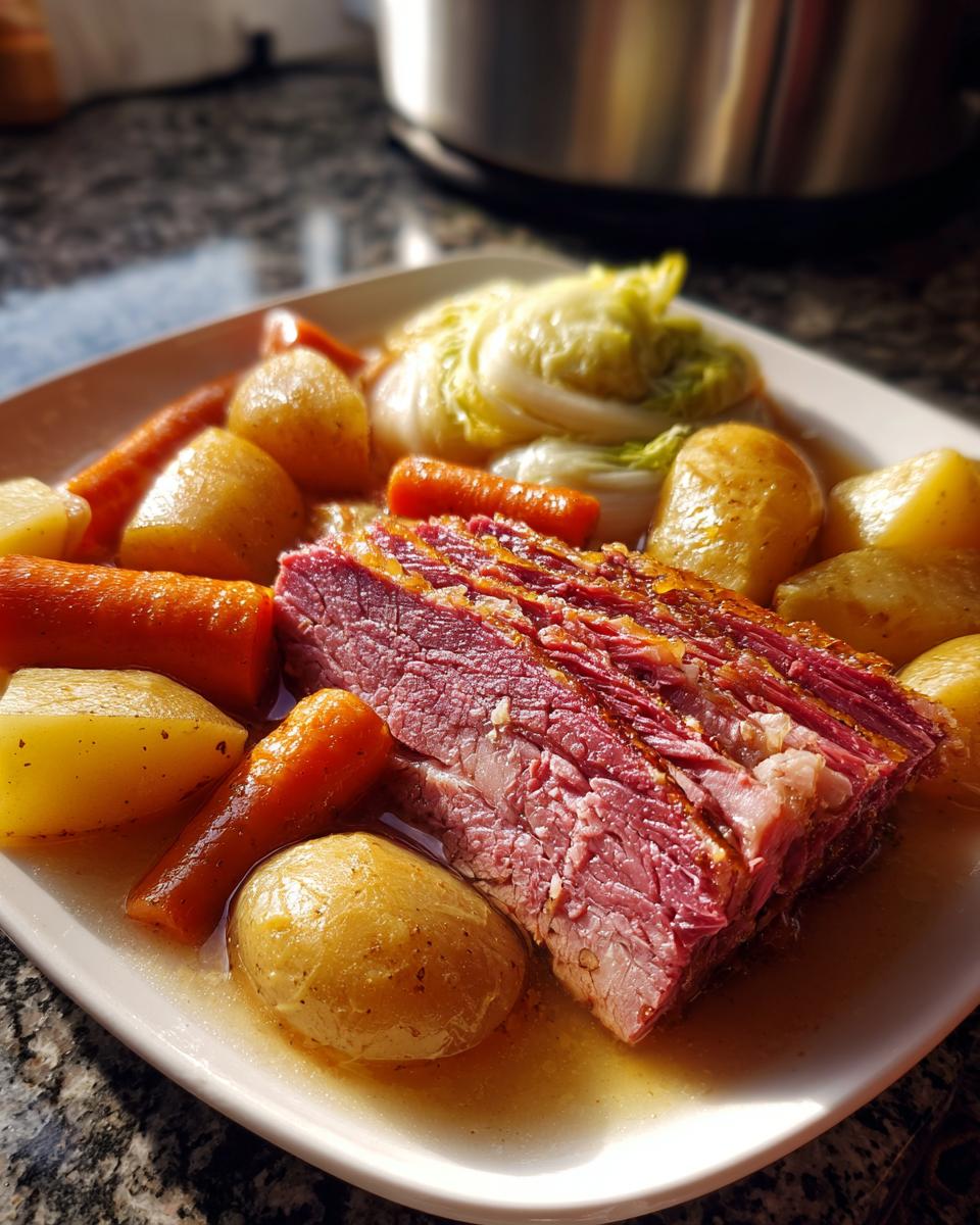 delicious corned beef in slow cooker - detail 2
