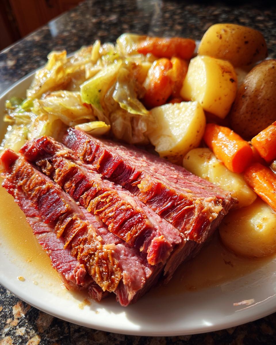 delicious corned beef in slow cooker - detail 3