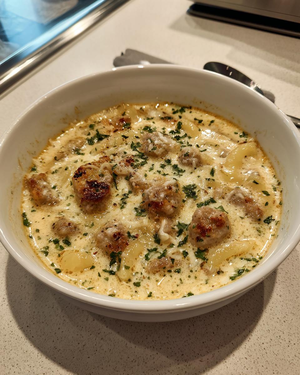 Creamy Parmesan Italian Sausage Ditalini Soup - detail 2