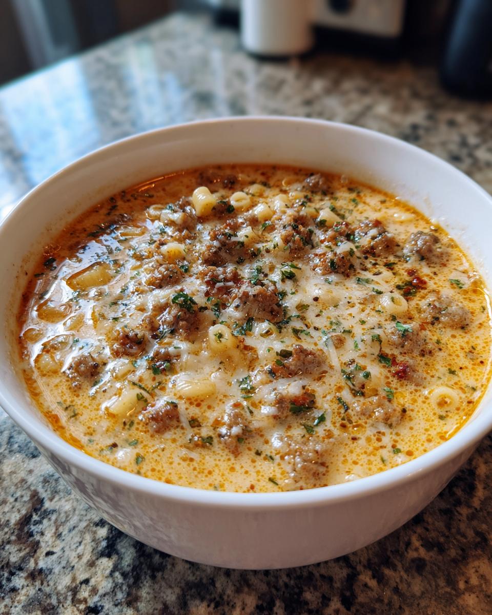 Creamy Parmesan Italian Sausage Ditalini Soup - detail 3