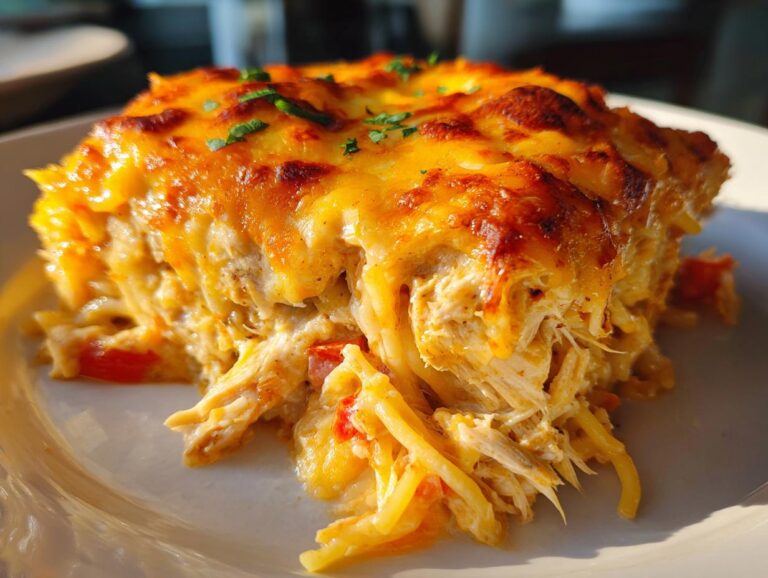 Irresistible Spicy Southern Chicken Spaghetti Casserole