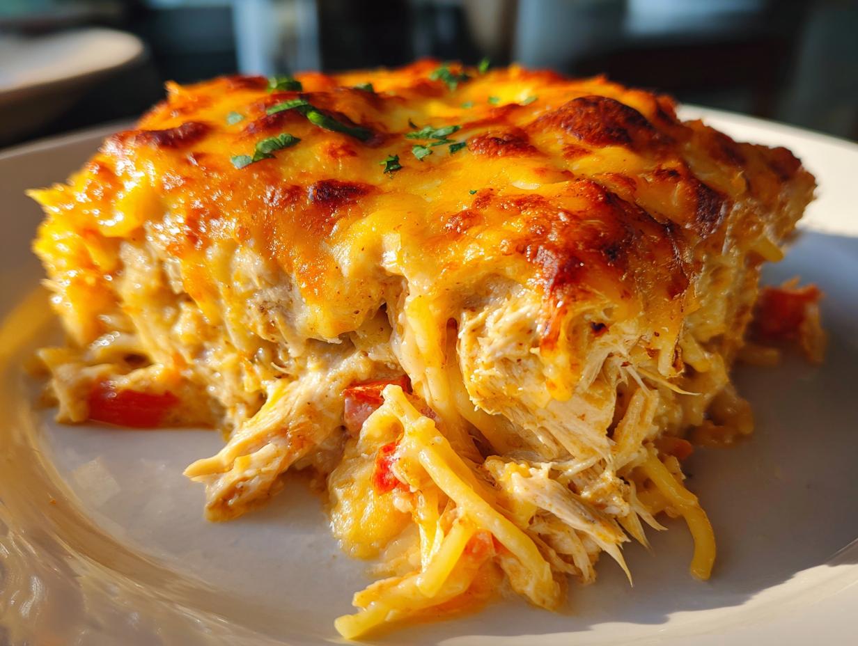 Irresistible Spicy Southern Chicken Spaghetti Casserole