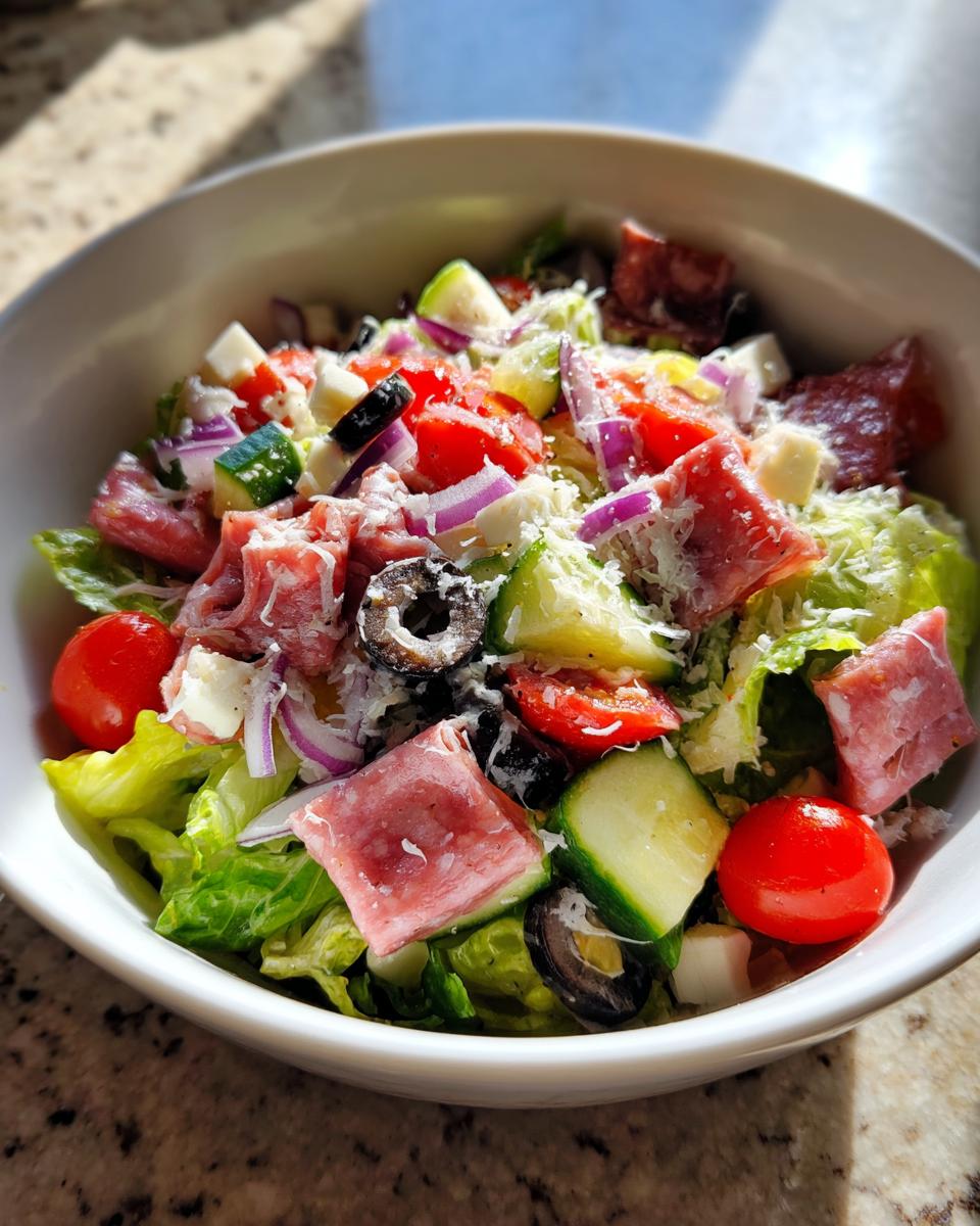 Italian Chopped Salad With Salami & Mozzarella - detail 2