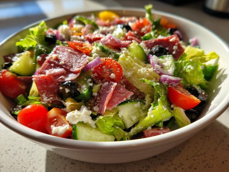 Italian Chopped Salad With Salami & Mozzarella