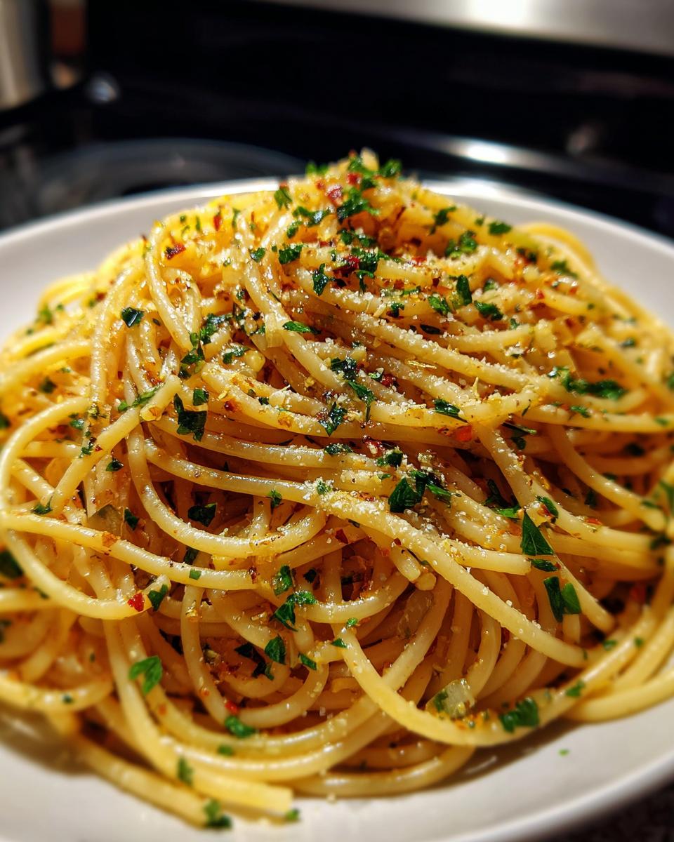 Italian Pasta with Garlic Olive Oil Sauce - detail 3