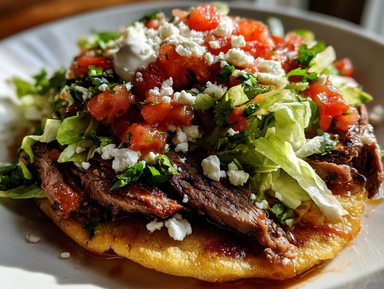 Mexican Tostadas de Carne Asada