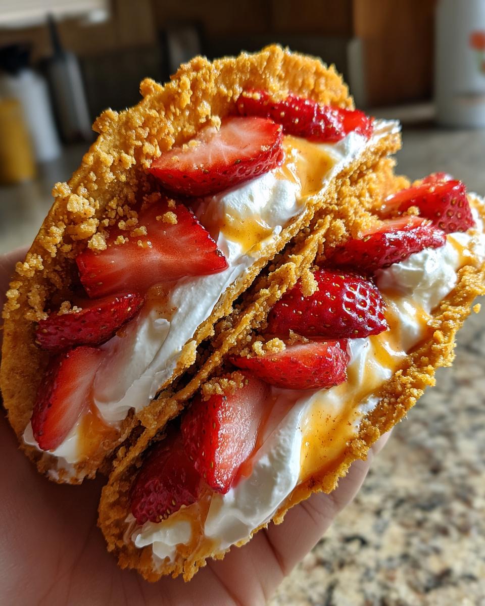 Strawberry Crunch Cheesecake Tacos