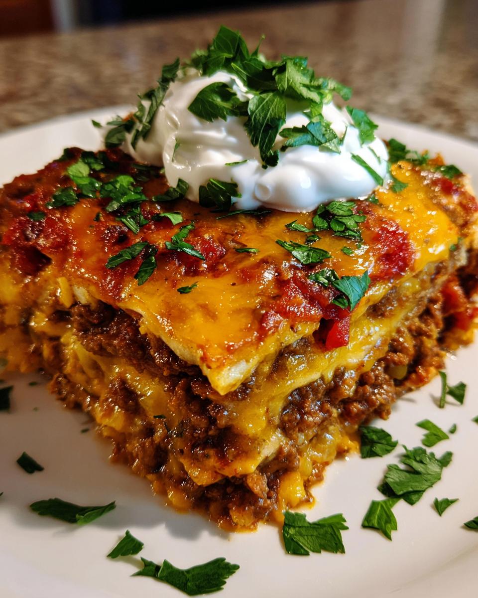The BEST Beef Enchilada Casserole - detail 2