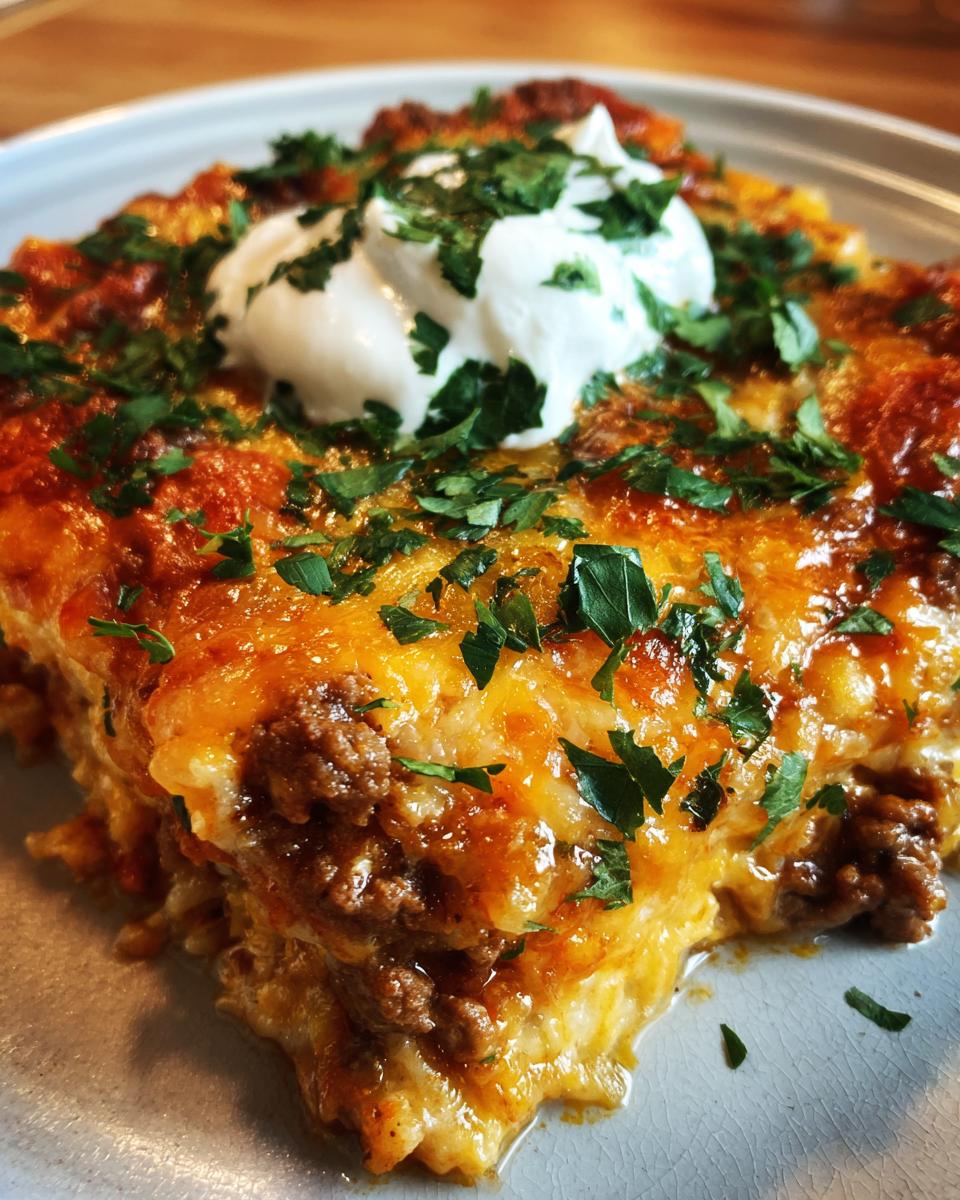 The BEST Beef Enchilada Casserole - detail 3