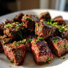 Juicy Air Fryer Garlic Butter Steak Bites in 20 Minutes