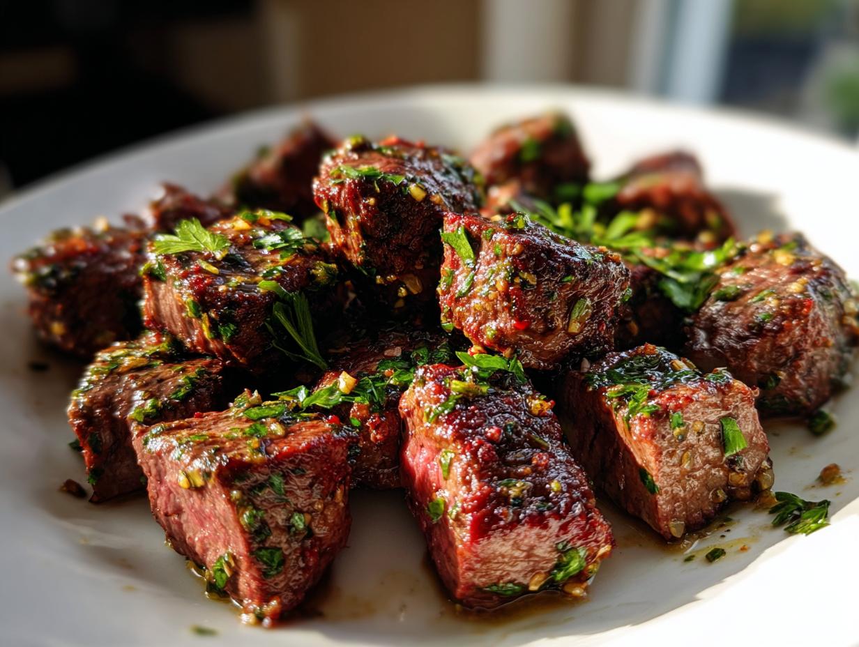 Air Fryer Garlic Butter Steak Bites Recipe