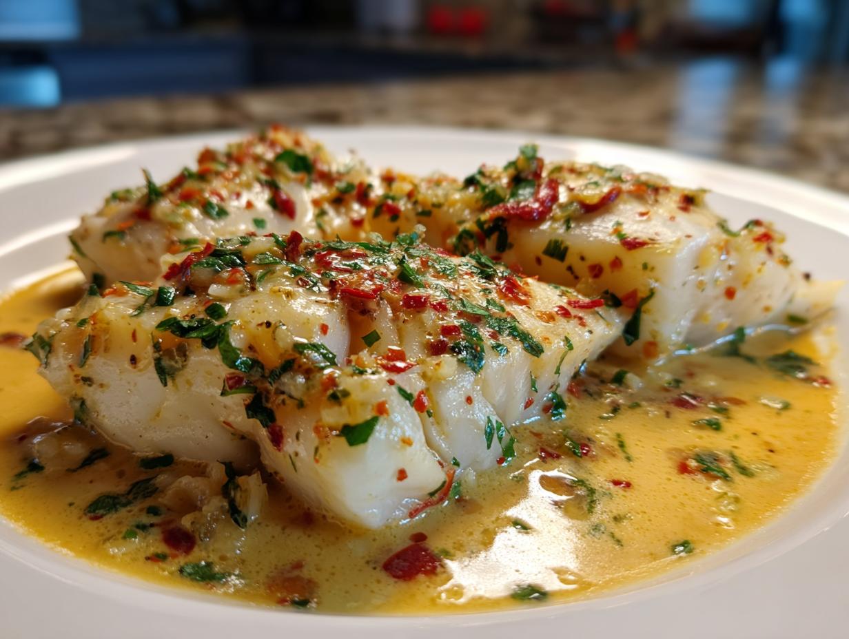 Baked Cod in Coconut Lemon Cream Sauce