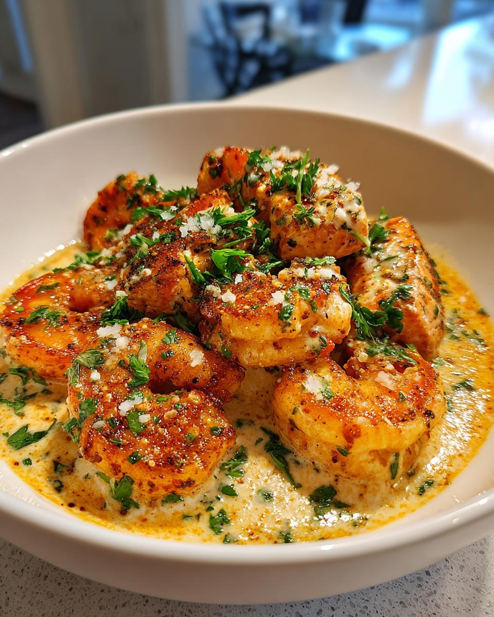 Cajun Shrimp and Salmon with Garlic Cream Sauce - detail 3