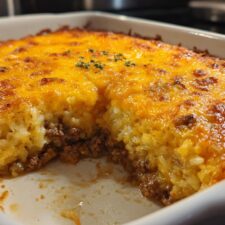 Cheesy Hamburger Hashbrown Casserole