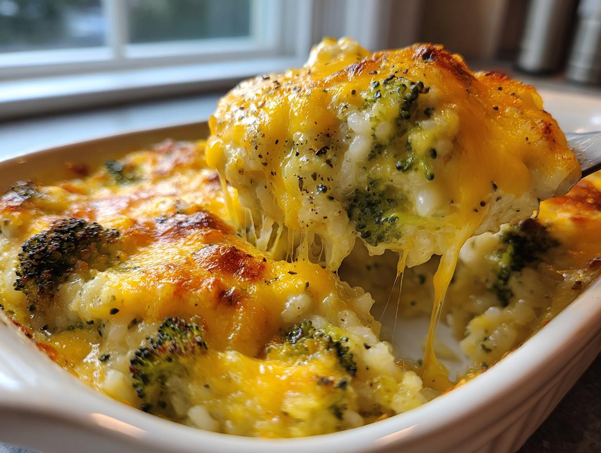 Delicious Broccoli Rice Casserole with Cheese Delight