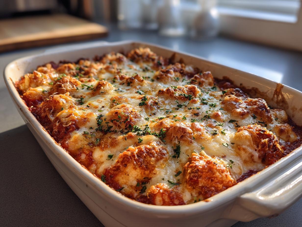 Dump-and-Bake Chicken Parmesan Casserole
